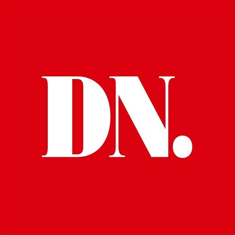 Dagens Nyheter logo DN. in block white letters on red background.